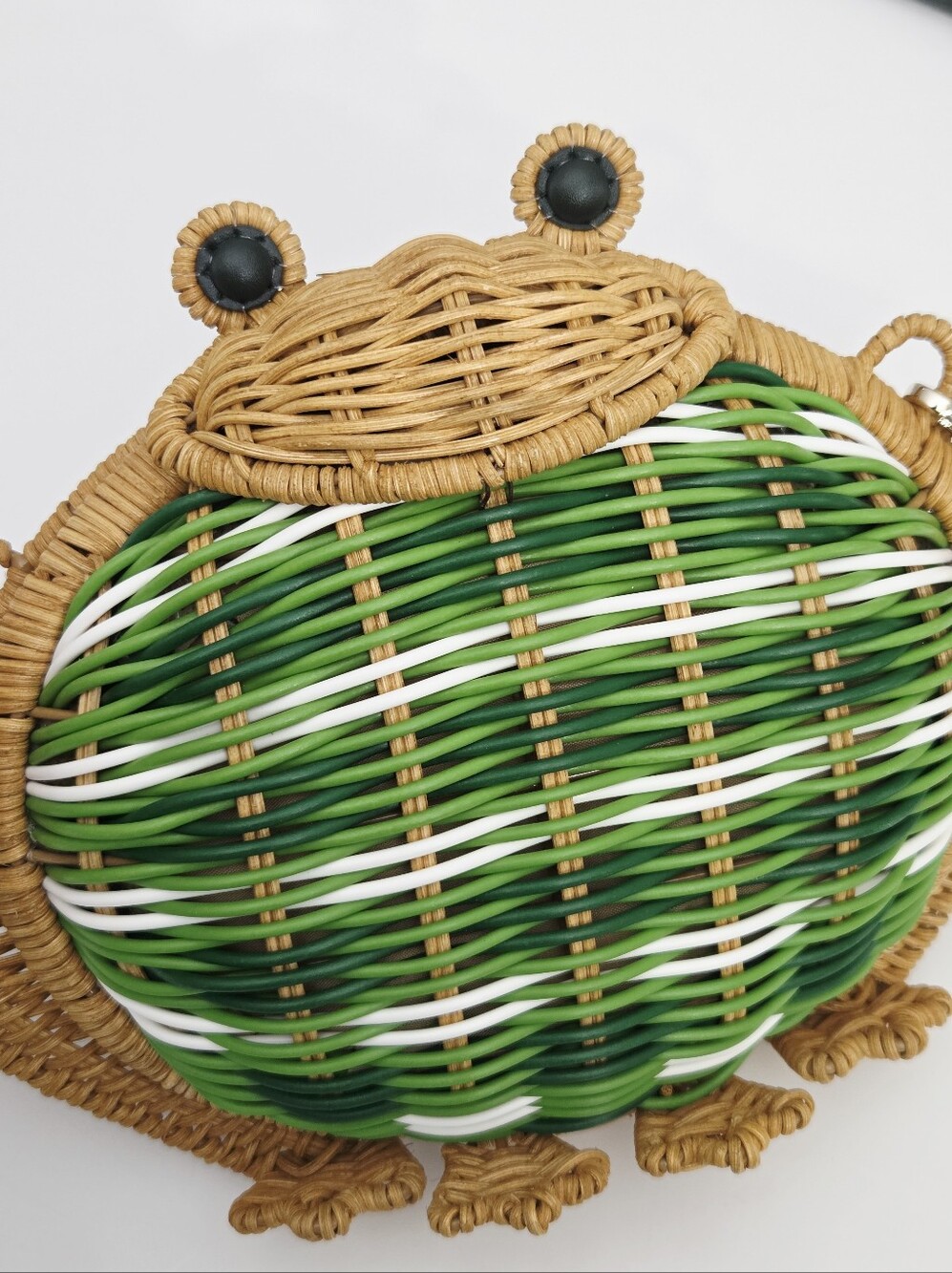 NEW KATE SPADE HOPPKINS WICKER FROG BAG - Picture 3 of 9